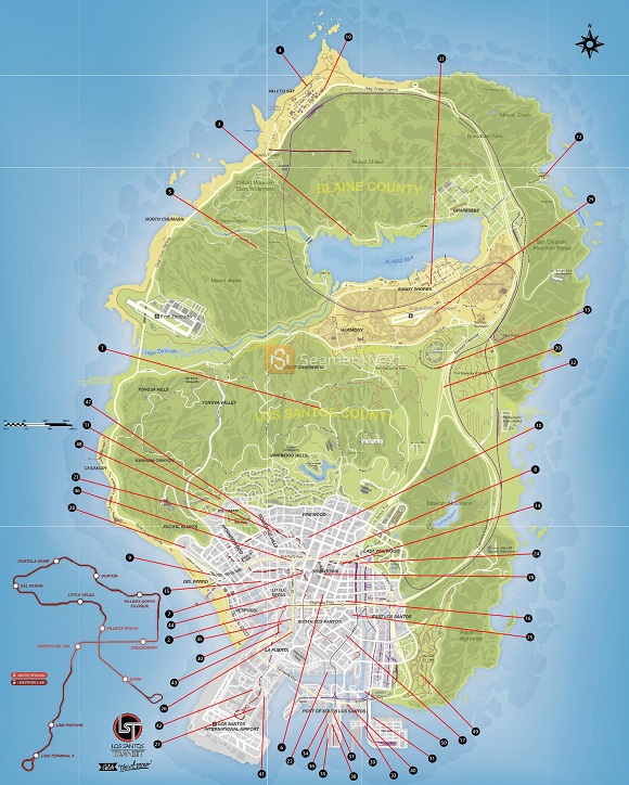 Mapa de saltos nicos do GTA V